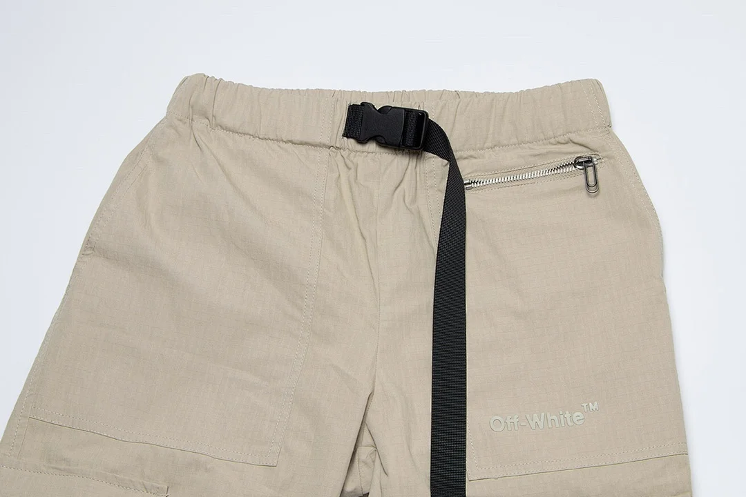 Off-White Diag Tab Cotton Cargo Pants / Buckle-Fastened Cargo Pants Farfetch – Beige (5)