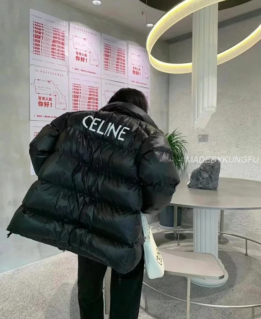 CELINE (by Hedi Slimane) Puffer Jacket in Light Nylon – Black (6)