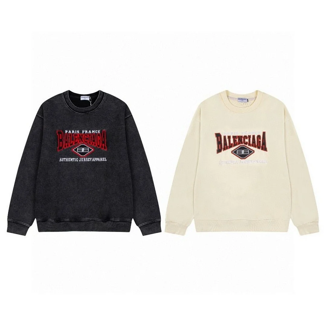 Balenciaga. Embroidered BB Authentic Jersey Apparel Crewneck. – Black (7)