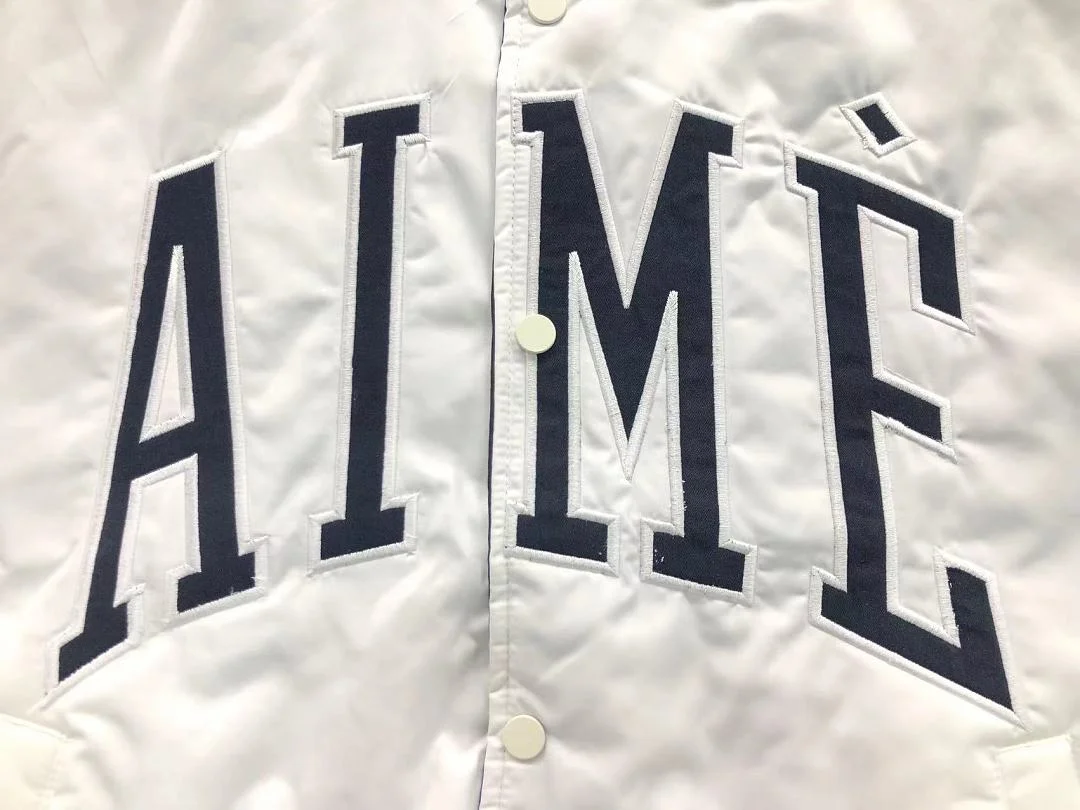 Aimé Leon Dore Reversible Varsity Jacket (also referred to as the Reversible Satin Jacket) – Off-White / White (8)