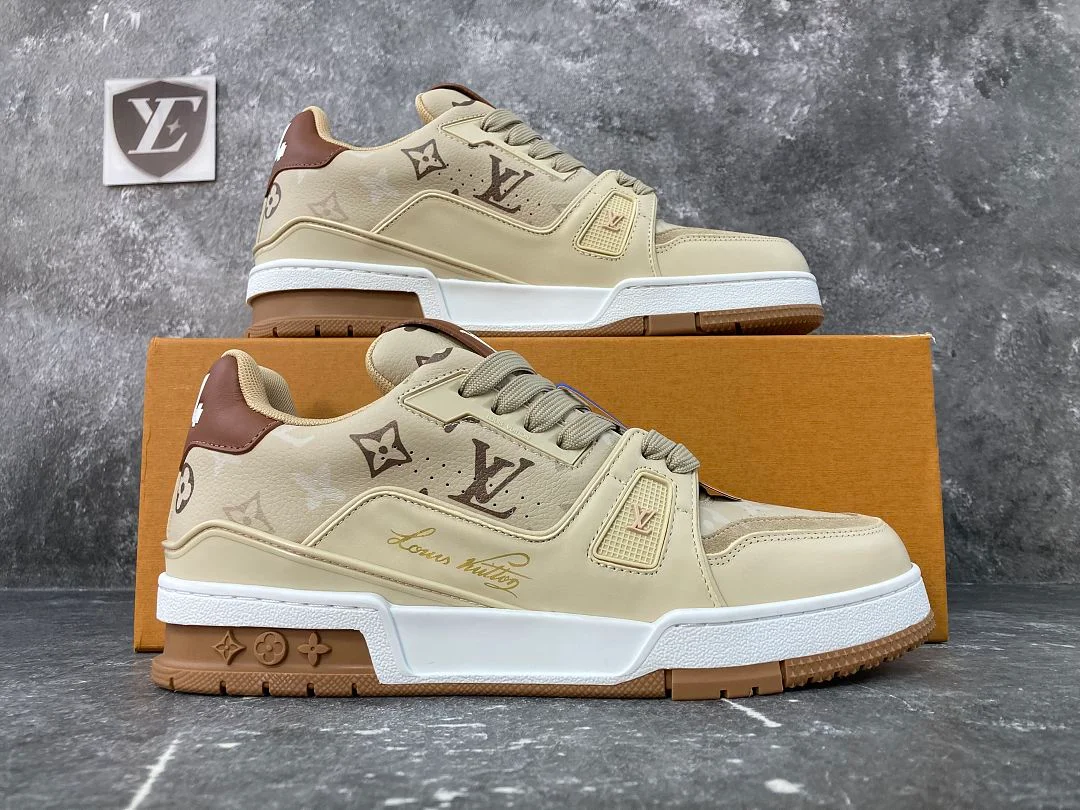 Baskets Louis Vuitton 1 LV Trainer 1 - Brown / Beige / White