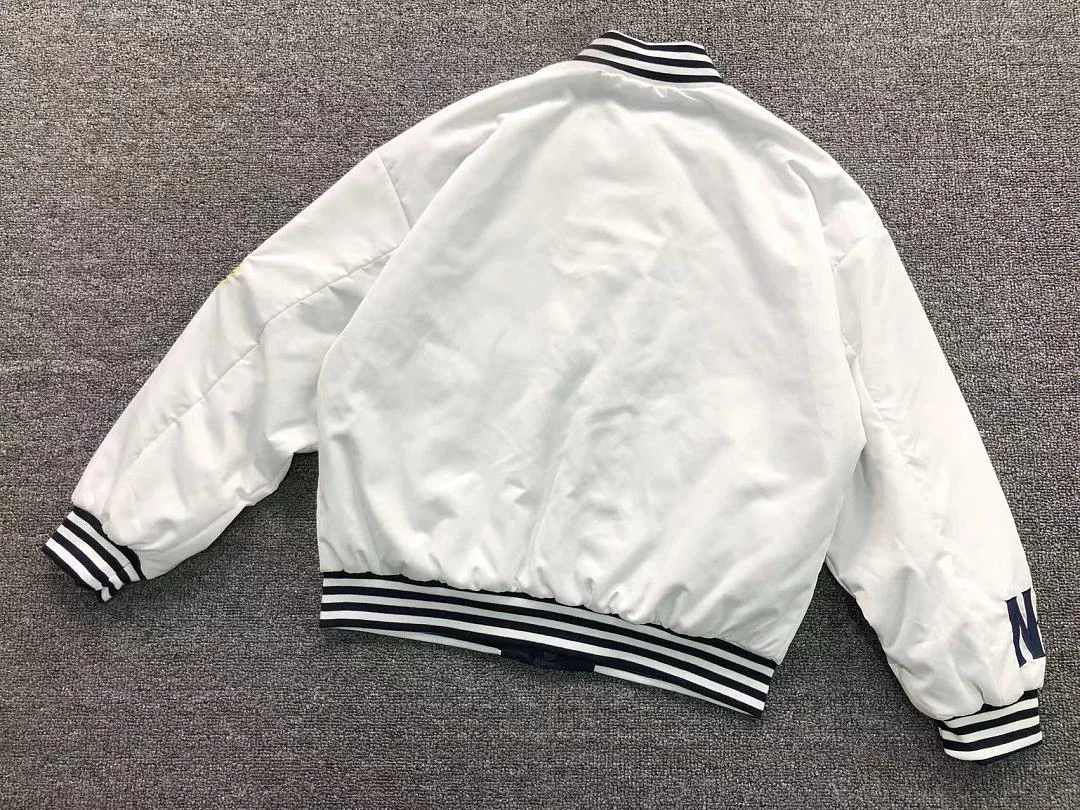 Aimé Leon Dore Reversible Varsity Jacket (also referred to as the Reversible Satin Jacket) – Off-White / White (11)