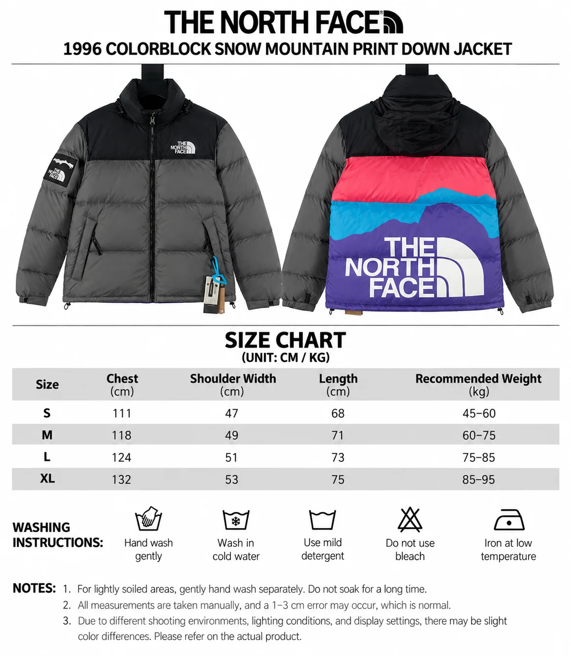 The North Face Doudoune 1996 Retro Nuptse, coloris Black / Blue / Purple / Pink, vue 7