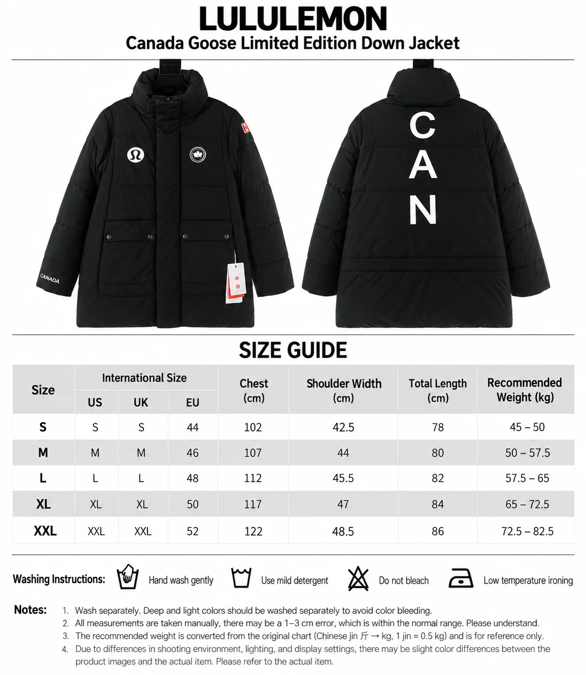 lululemon Athletica Team Canada 22 Women's Down Jacket *COC Logo (Doudoune officielle de l'équipe olympique canadienne pour les Jeux d'hiver, coloris Black, vue 2