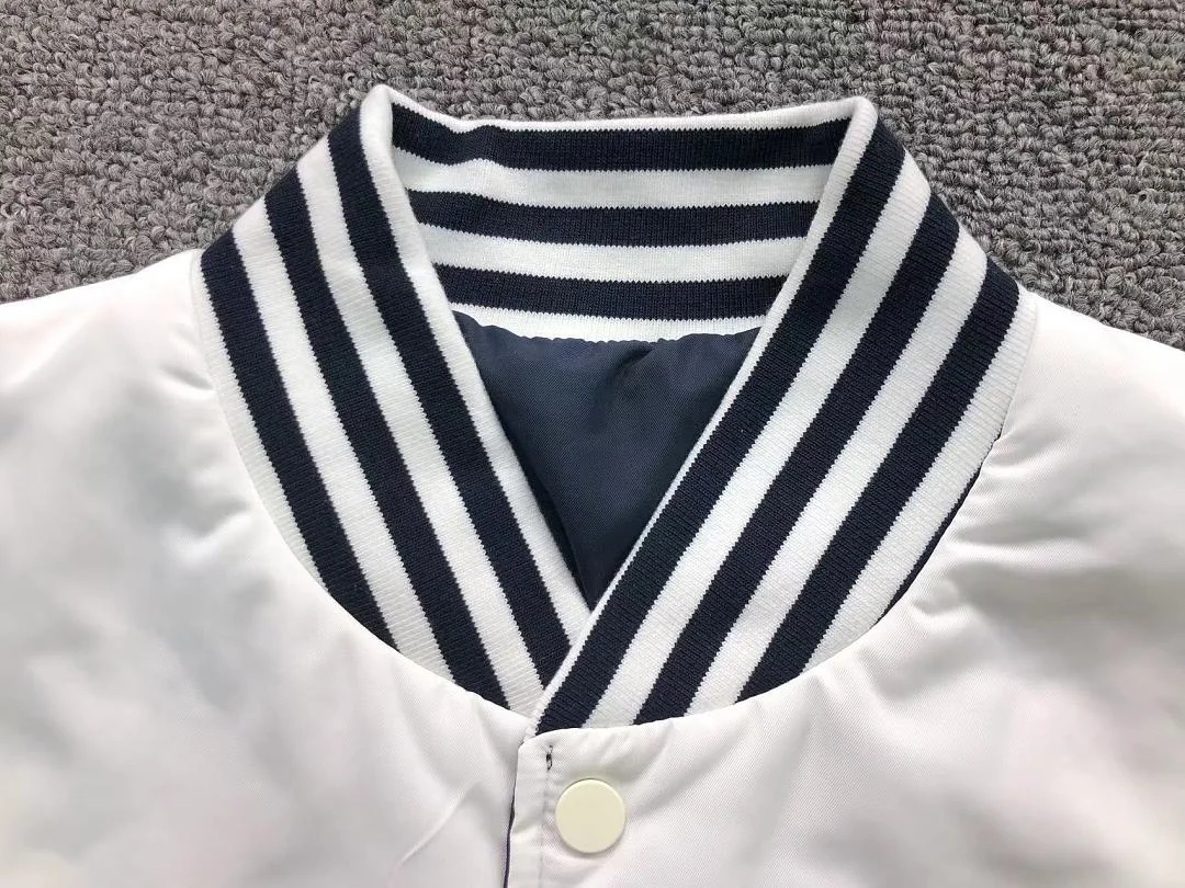 Aimé Leon Dore Reversible Varsity Jacket (also referred to as the Reversible Satin Jacket) – Off-White / White (12)